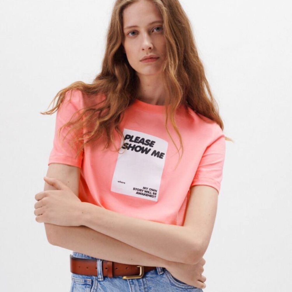 NEW! Zara “Please Show Me” Graphic Tee